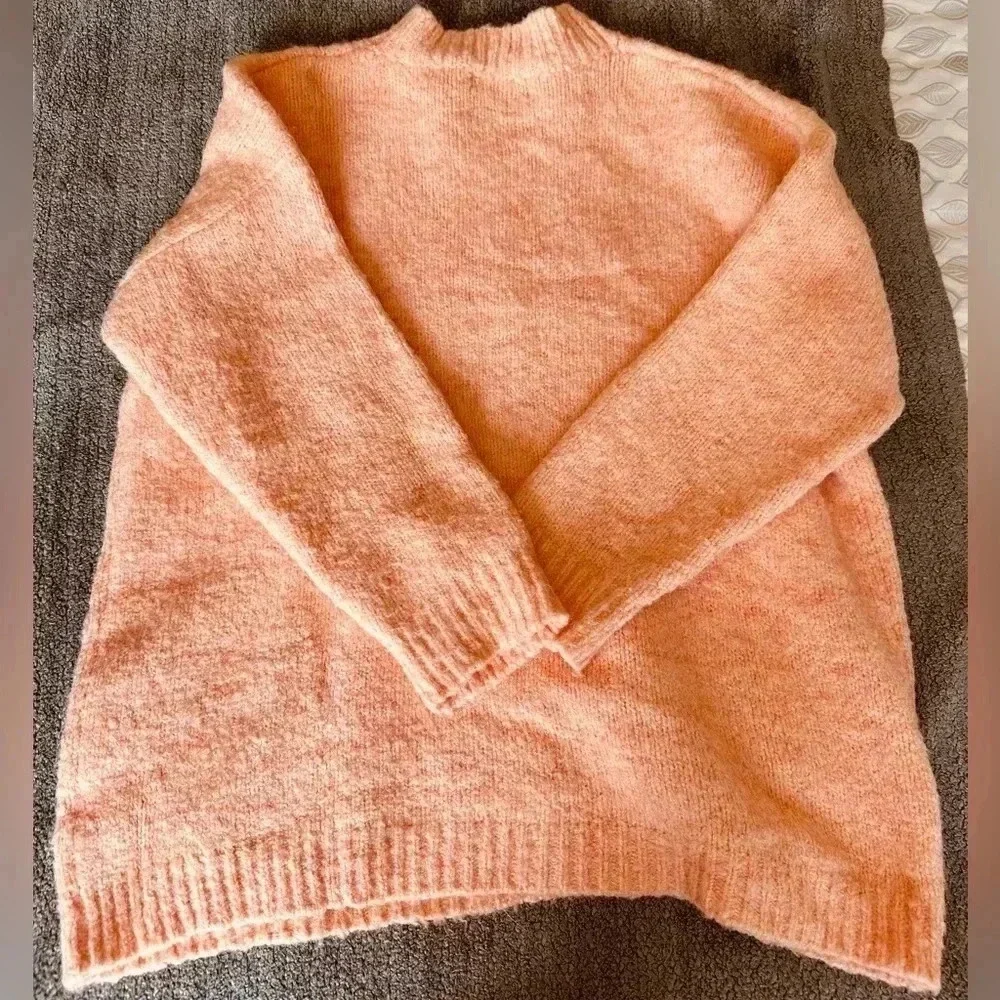 Positively Cozy Coral Pink Oversized Tunic Sweater